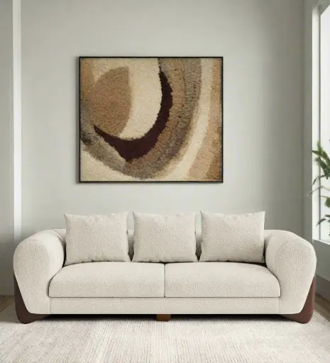 Daniel Boucle 3 Seater Sofa In Shell White Colour