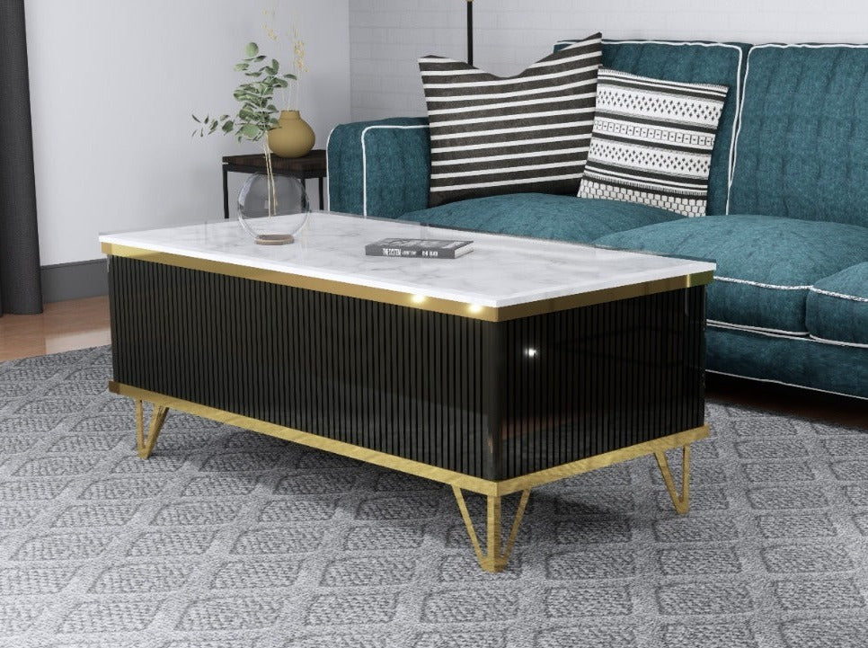 Eva Coffee Table In Marble Top