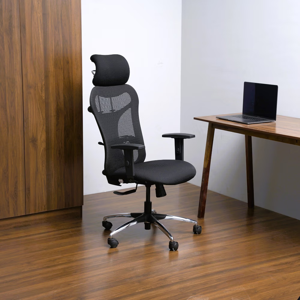 Airavo High Back Chrome Base Office Chair