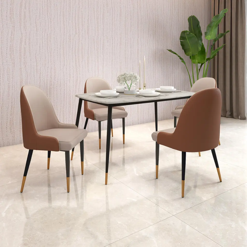 Octa 4 Seater Dining Set with Marble Finished Top